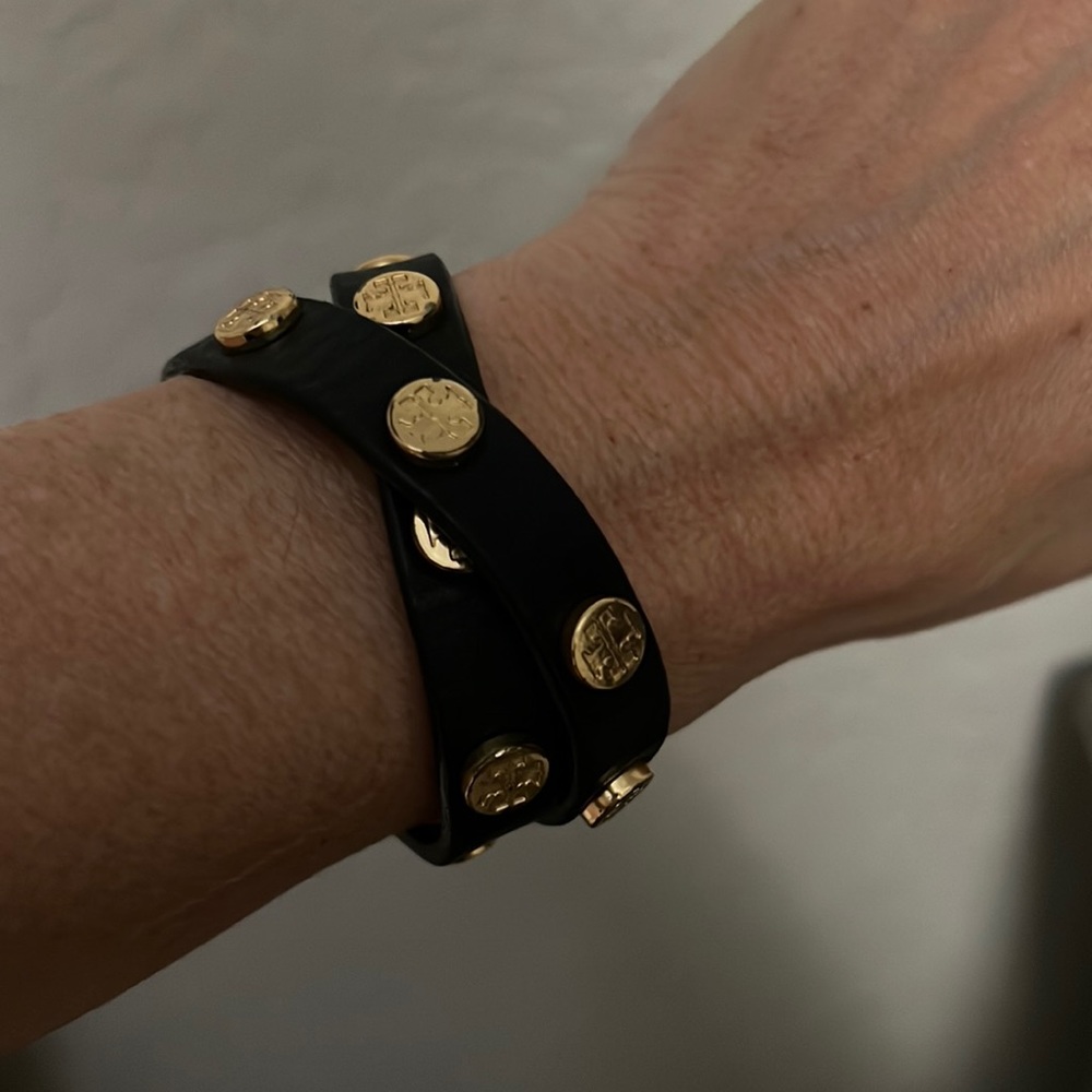 Tory Burch wrap leather bracelet.